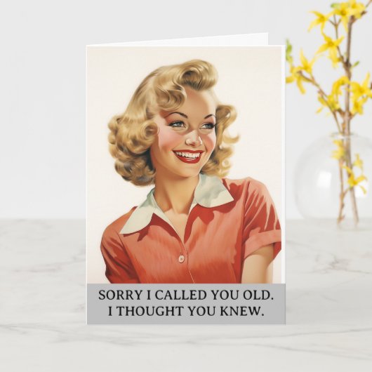 ごめんね古いおもしろい誕生日 カード (黄色い花)