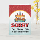 ごめんね古い誕生日グリーティングカード カード (黄色い花)