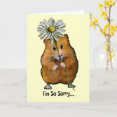 ごめんね可愛いハムスター大デイジー謝罪 カード (黄色い花)