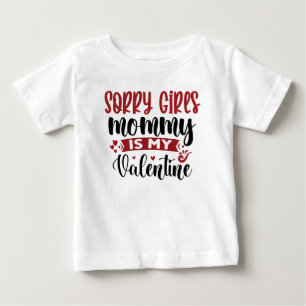 ごめんね女の子ママは私のバレンタイン ベビーTシャツ