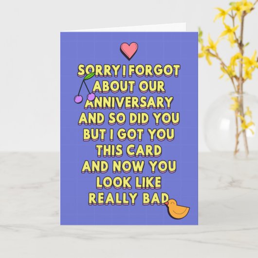 ごめんね忘れ記念日の事 カード (黄色い花)