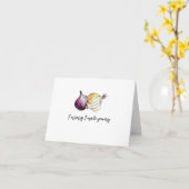 ごめんね手描き玉ねぎ可愛い謝罪 カード (黄色い花)