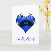 ごめんね泣き叫びブルーハート カード (黄色い花)