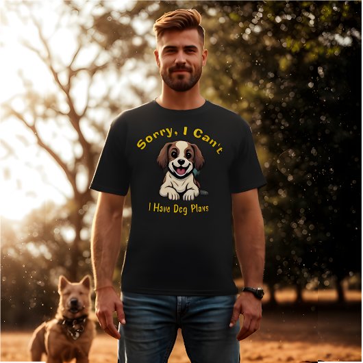 ごめんね犬の予定のレトロが無おもしろいい Tシャツ