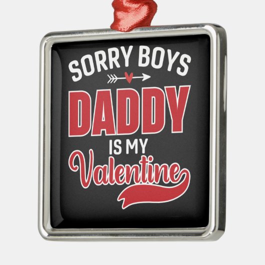 ごめんね男の子パパがバレンタイン メタルオーナメント (左)