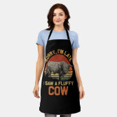ごめんね遅くなっちゃった牛の高地の牛の木を見た エプロン (着用した状態)