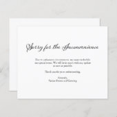 ごめんね |予算取り消しエレガントのお知らせ (正面/裏面)