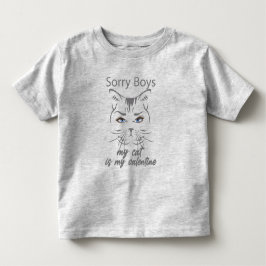 ごめんね、男子たち。私のバレンタインは猫なの トドラーTシャツ