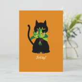ごめんね！黒おもしろい猫グリーティングカード🐈⬛ シーズンカード (スタンド正面)