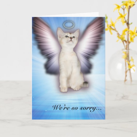 ごめんね – Cat悔やみや弔慰- Group カード (黄色い花)