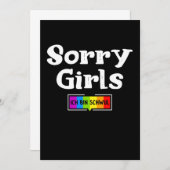 ごめんガールズレズビアンゲイバイセクシュアルトランスジェンダーギフト 招待状 (正面/裏面)