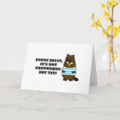 ごめんサリー、まだグラウンドホッグの日じゃない！ カード (黄色い花)