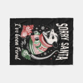 ごめんサンタイブベザフェラルオおもしろいポッサムChr フリースブランケット (正面(横))