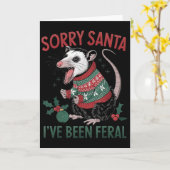ごめんサンタ、私野生化してたよ 面白い野生のオッサム クリスマス カード (黄色い花)