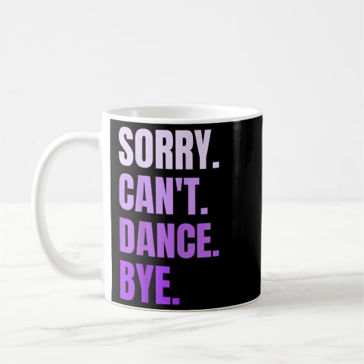 ごめん踊れないバイチャレトロおもしろダンサー ダンス コーヒーマグカップ (左)
