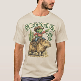 ごめん、もう行くね ヴィンテージ風カピバラのカエル 冗談みたいなレトロデザイン Tシャツ