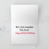 ごめん！ベールト誕生日おもしろいグルピーガールカット カード (内部)