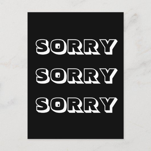 ごめん、白黒モダンはっきりした ポストカード (正面)