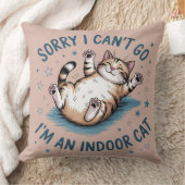 「ごめん、行けない。インドア派の猫ですから」面白い クッション (ブランケット)