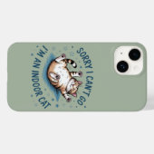 "ごめん、行けない。家猫なんだ" ねこ ネタ スマホケース Case-Mate iPhoneケース (裏面 (横))