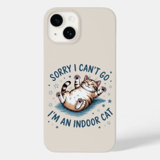 "ごめん、行けない。家猫なんだ" 面白い Case-Mate iPhoneケース (裏面)