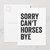 ごめん 馬のおかげで楽しい別れ  エクエストリア ギフト ポストカード (正面/裏面)