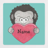 ごりら　こあら　白くま　ハート　名前 ラベル (デザイン1)