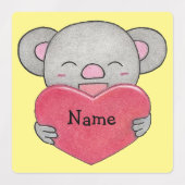 ごりら　こあら　白くま　ハート　名前 ラベル (デザイン2)