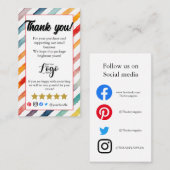 ごカスタム注文ありがとうございますカードの挿入 | ロゴの追加 名刺 (正面/裏面)