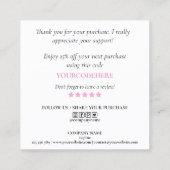 ごシンプルモダン感謝していの注文に対してスクリプトを実行する スクエア名刺 (裏面)