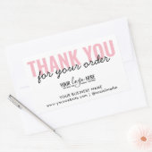 ごシンプル注文いただきありがとうございますピンクのカスタムロゴ 長方形シール (封筒)