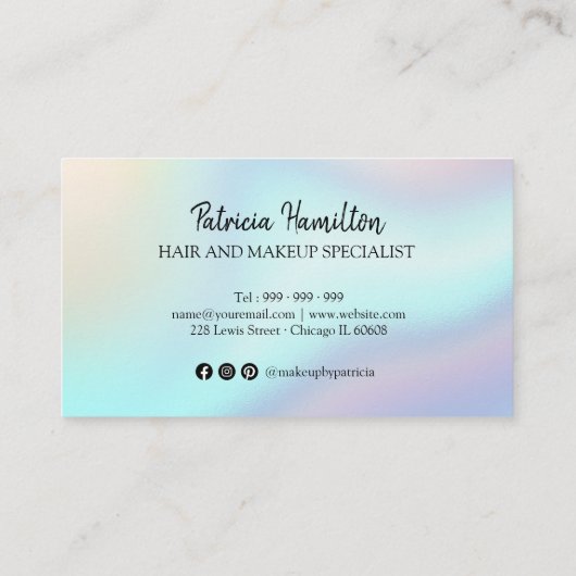 ごスタイリッシュ購入に対してHolographic有難う 名刺 (裏面)