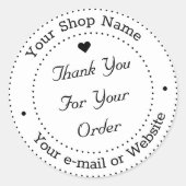 ごパーソナライズされた注文ありがとうございます ラウンドシール (正面)