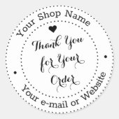 ごパーソナライズされた注文ありがとうございます ラウンドシール (正面)