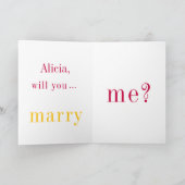 ごプロポーズをパーソナライズされたモダン願う カード (内部)