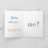 ごプロポーズをパーソナライズされたモダン願う カード (内部)