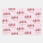 ごモダン家族からピンク色の「メリークリスマス」 ラッピングペーパーシート (正面)