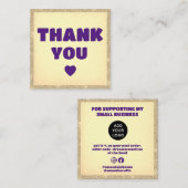 ごモダン感謝していご注文の金ゴールドグリッター紫 スクエア名刺 (正面/裏面)