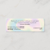 ごモダン注文に対し感謝していてホログラフィのスクリプトを作成 スキニー名刺 (裏面)