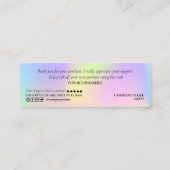 ごモダン注文に対し感謝していてホログラフィのスクリプトを作成 スキニー名刺 (裏面)