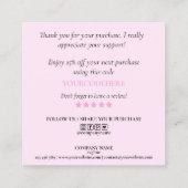 ごモダン注文に対し感謝していてホログラフィのスクリプトを作成 スクエア名刺 (裏面)