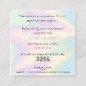 ごモダン注文に対し感謝していてホログラフィのスクリプトを作成 スクエア名刺 (裏面)