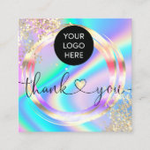 ごモダン注文に対し感謝していてホログラフィのスクリプトを作成 スクエア名刺 (正面)