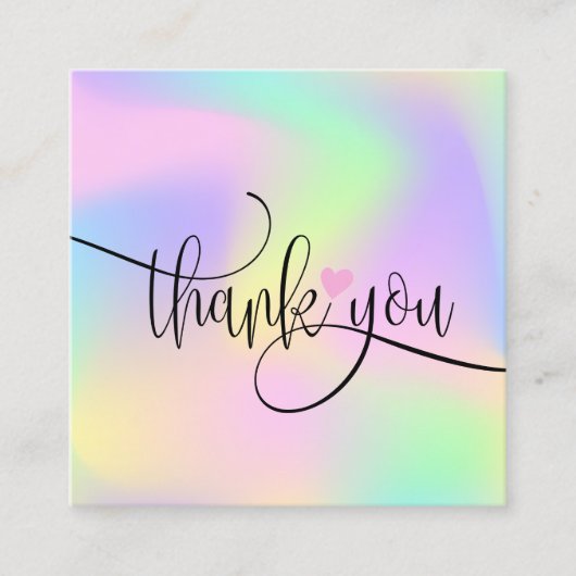 ごモダン注文に対し感謝していてホログラフィのスクリプトを作成 スクエア名刺 (正面)