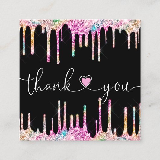 ごモダン注文に対し感謝していてホログラフィのスクリプトを作成 スクエア名刺 (正面)