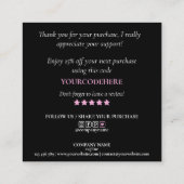 ごモダン注文に対し感謝していてホログラフィのスクリプトを作成 スクエア名刺 (裏面)