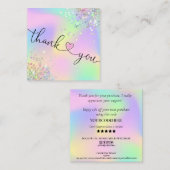 ごモダン注文に対し感謝していてホログラフィのスクリプトを作成 スクエア名刺 (正面/裏面)