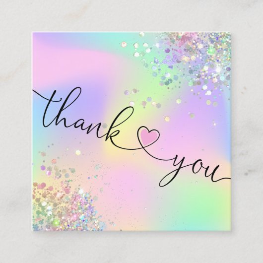 ごモダン注文に対し感謝していてホログラフィのスクリプトを作成 スクエア名刺 (正面)