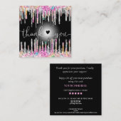 ごモダン注文に対し感謝していてホログラフィのスクリプトを作成 スクエア名刺 (正面/裏面)