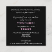 ごモダン注文に対し感謝していてホログラフィのスクリプトを作成 スクエア名刺 (裏面)